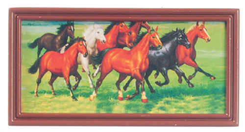 Horses in Brown Metal Frame